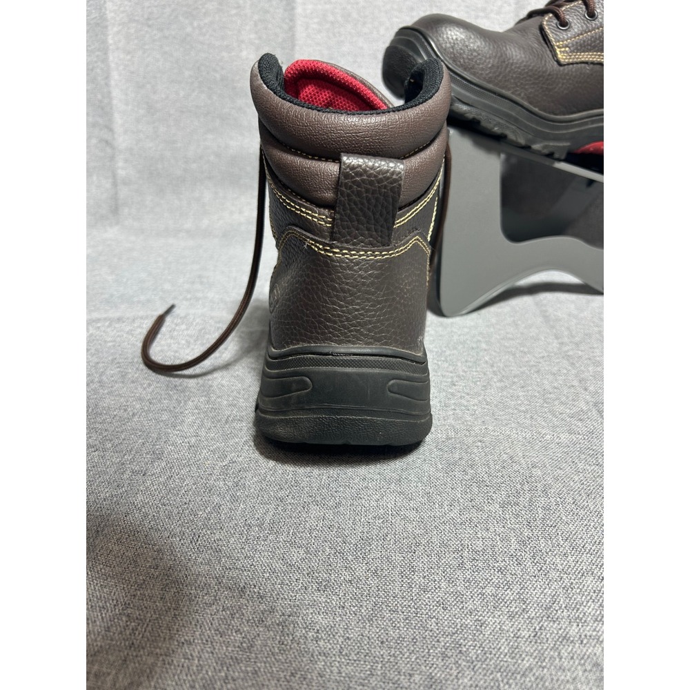 SKECHERS Men's Steel Toe Work Boots Puncture Resistant Leather Shoes Sz 9 Brown - Picture 3 of 12